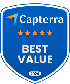 Kicksta Capterra Best Value 2024 badge