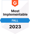 Kicksta G2 Most Implementable badge, Fall 2023